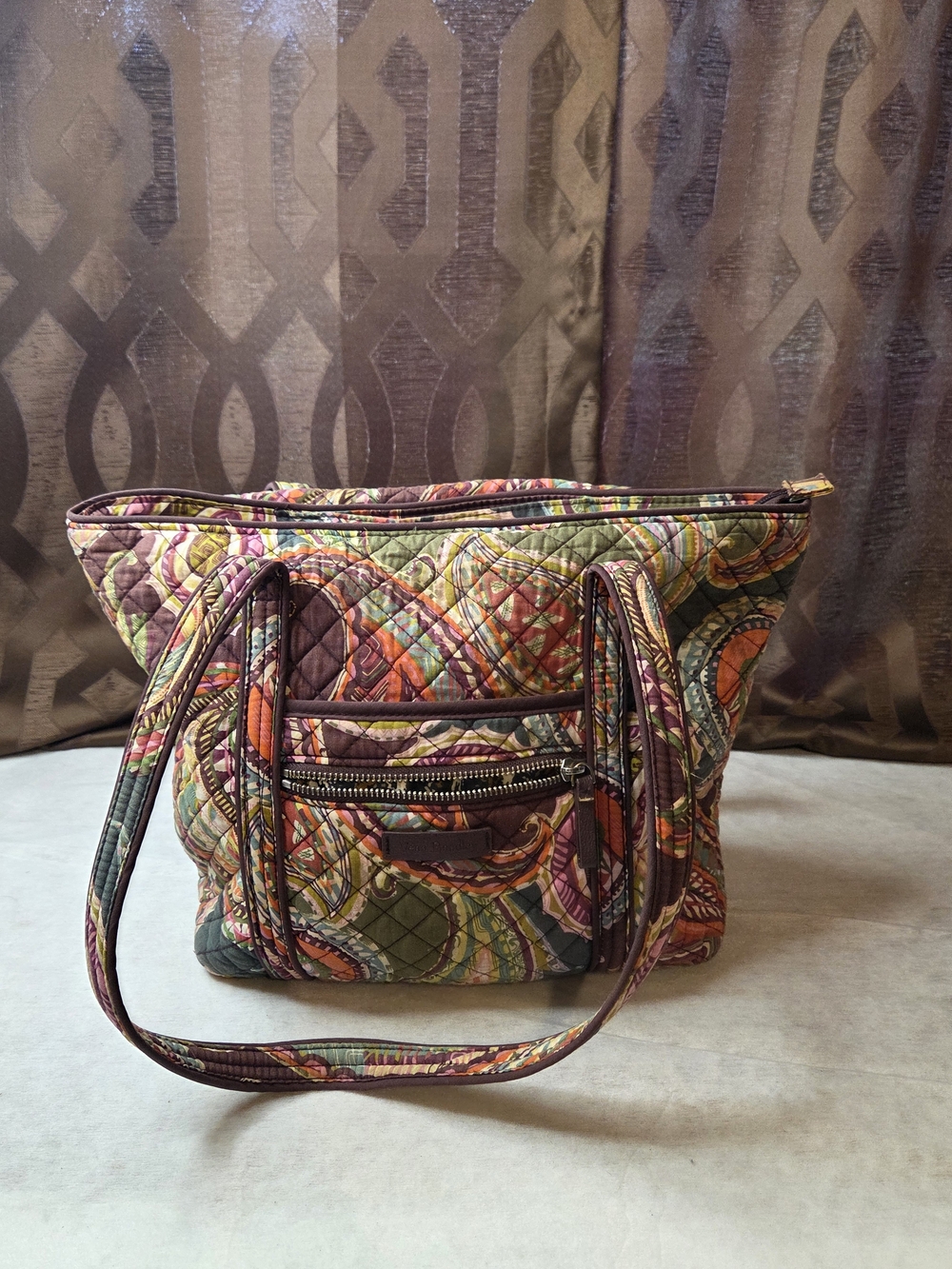Vera Bradley Quilted Multi-Color Shoulder Tote-Camo Interior